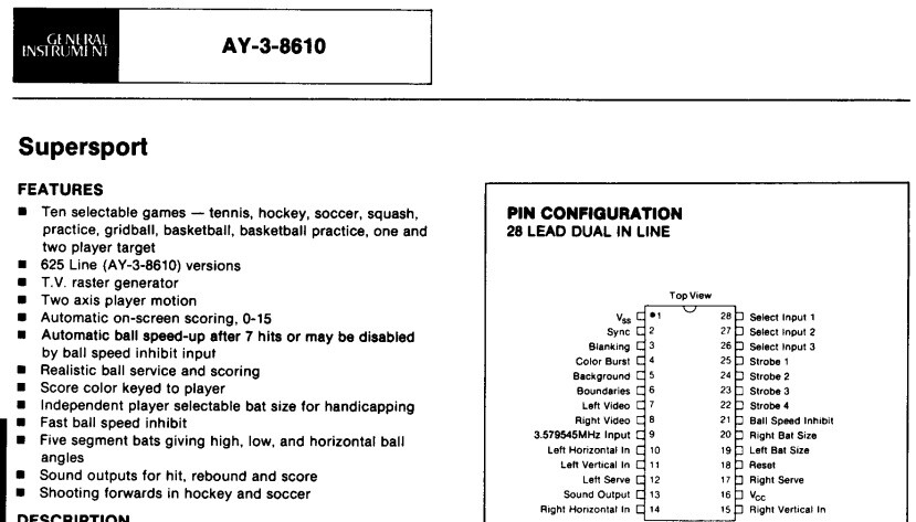 MATCH COLOR (AY-3-8610)